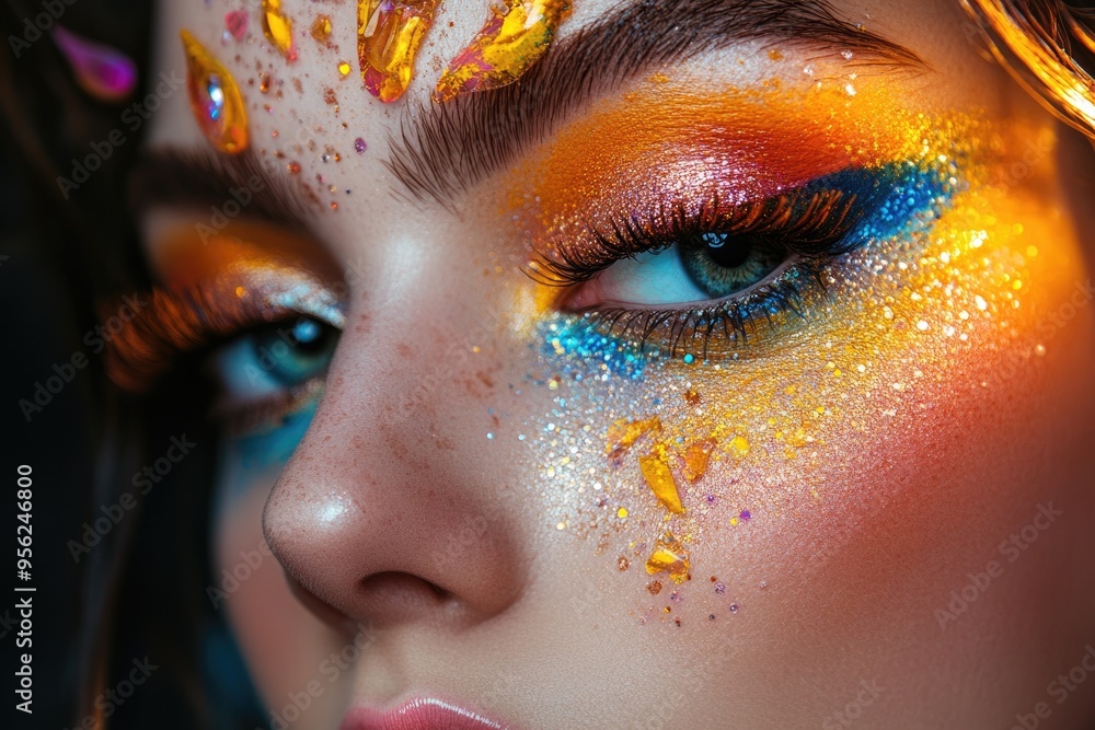 Woman with art professional makeup. Beautiful makeup with professional cosmetics. Woman with art professional makeup. Beautiful makeup with professional cosmetics.