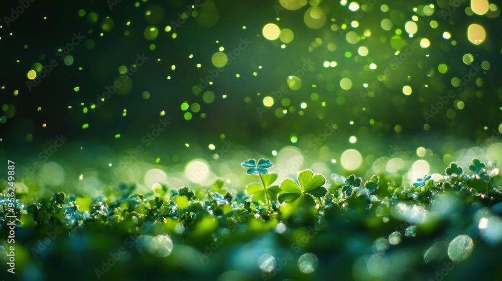 Close-up of Green Clover Leaves with Bokeh Close-up of Green Clover Leaves with Bokeh