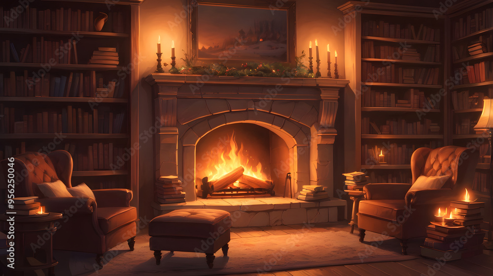 fireplace with burning logs, ai generated fireplace with burning logs, ai generated
