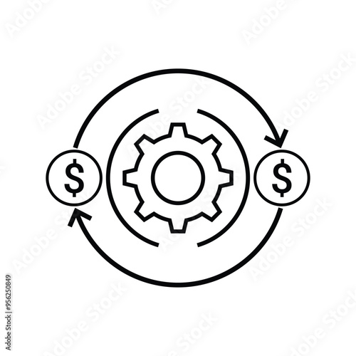icon cost effective optimize design vector line style
