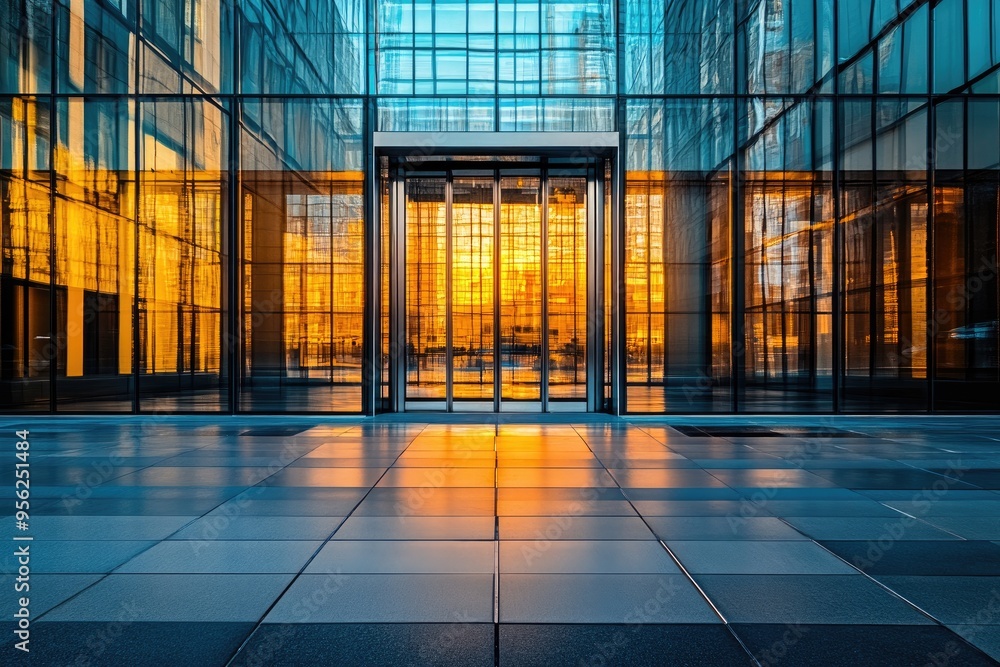 A modern glass building with a large entrance. This photo is perfect for showcasing modern architecture, business, or success. A modern glass building with a large entrance. This photo is perfect for showcasing modern architecture, business, or success.