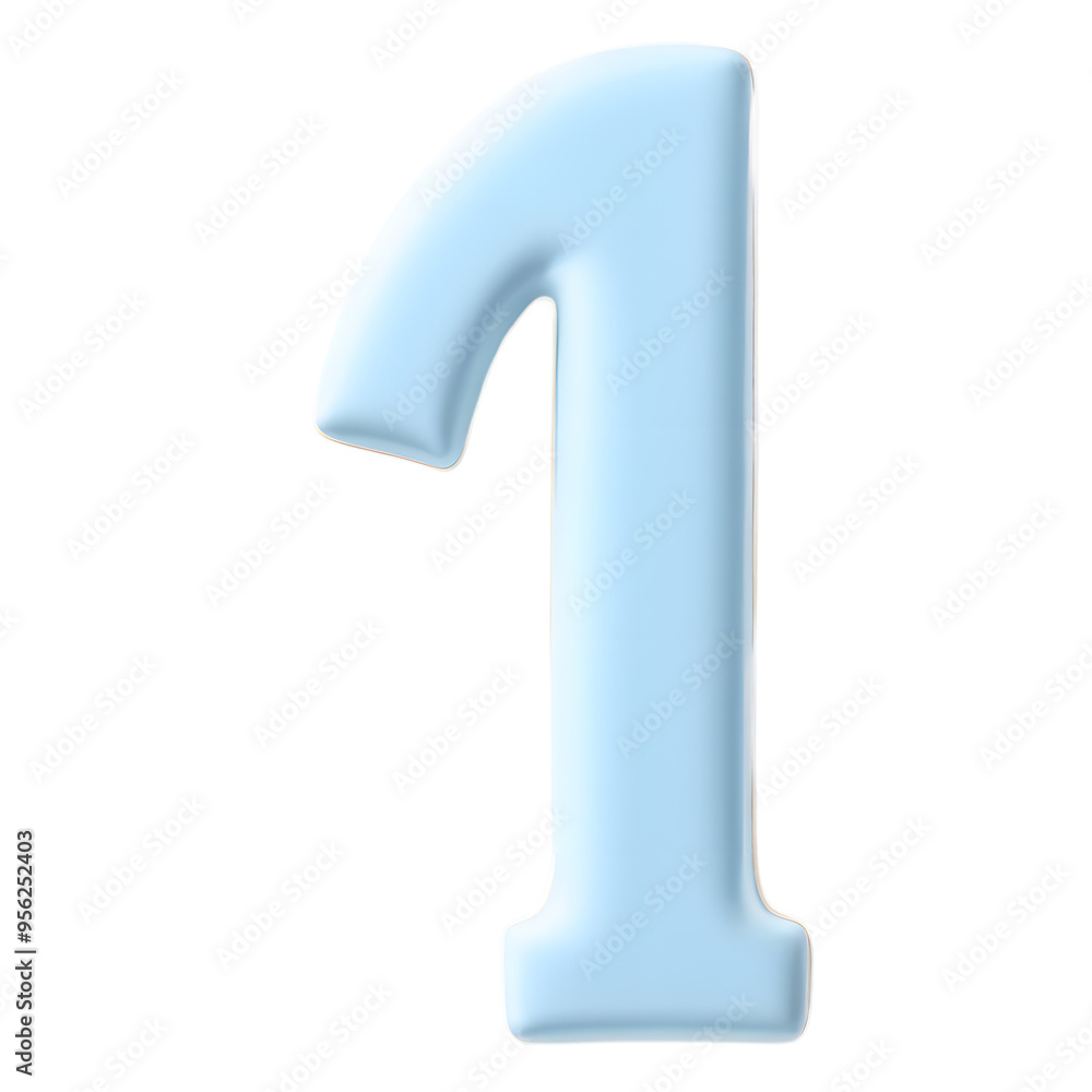 Blue pastel number 1 isolated on transparent background. png Blue pastel number 1 isolated on transparent background. png