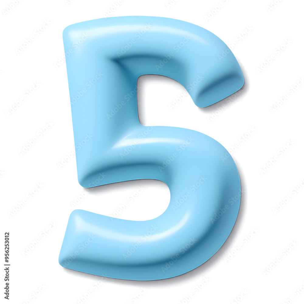 Blue pastel number 5 isolated on transparent background. png Blue pastel number 5 isolated on transparent background. png