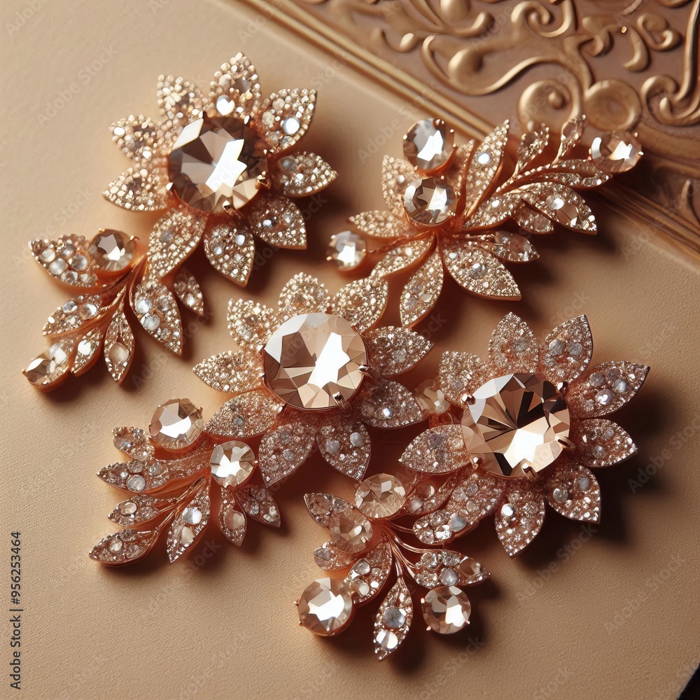 Fototapeta premium 79 18 Champagne Rhinestones Soft beige rhinestones that exude un