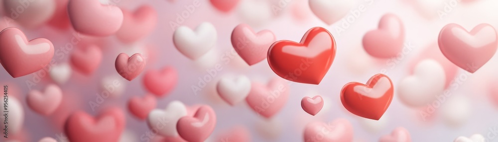 3D Pink and Red Hearts Background 3D Pink and Red Hearts Background