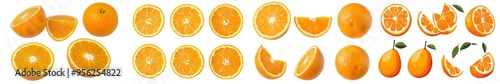 Isolated orange slice on white background, clipping path, depth-of-field full