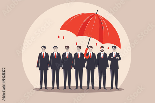 Kind Boss Protects Team with Umbrella, Offers Support and Risk Coverage