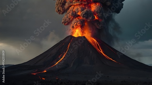 Volcano Eruption with lava