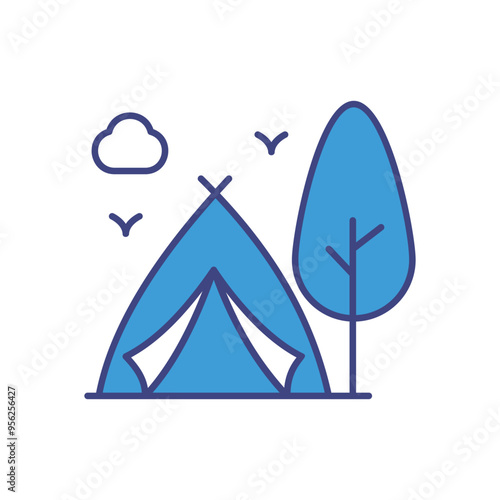 Campground icon vector stock illustration