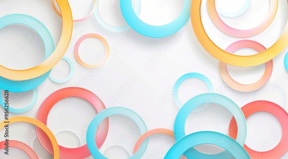 On a white background, the modern business card template showcases pastel-colored overlapping circles and incorporates a pristine white section designated for text. On a white background, the modern business card template showcases pastel-colored overlapping circles and incorporates a pristine white section designated for text.
