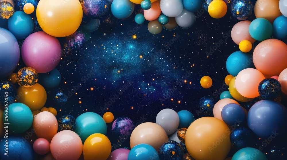 Decorative Balloon Backdrop for Halloween Festival with Space for Text. AI generated illustration Decorative Balloon Backdrop for Halloween Festival with Space for Text. AI generated illustration