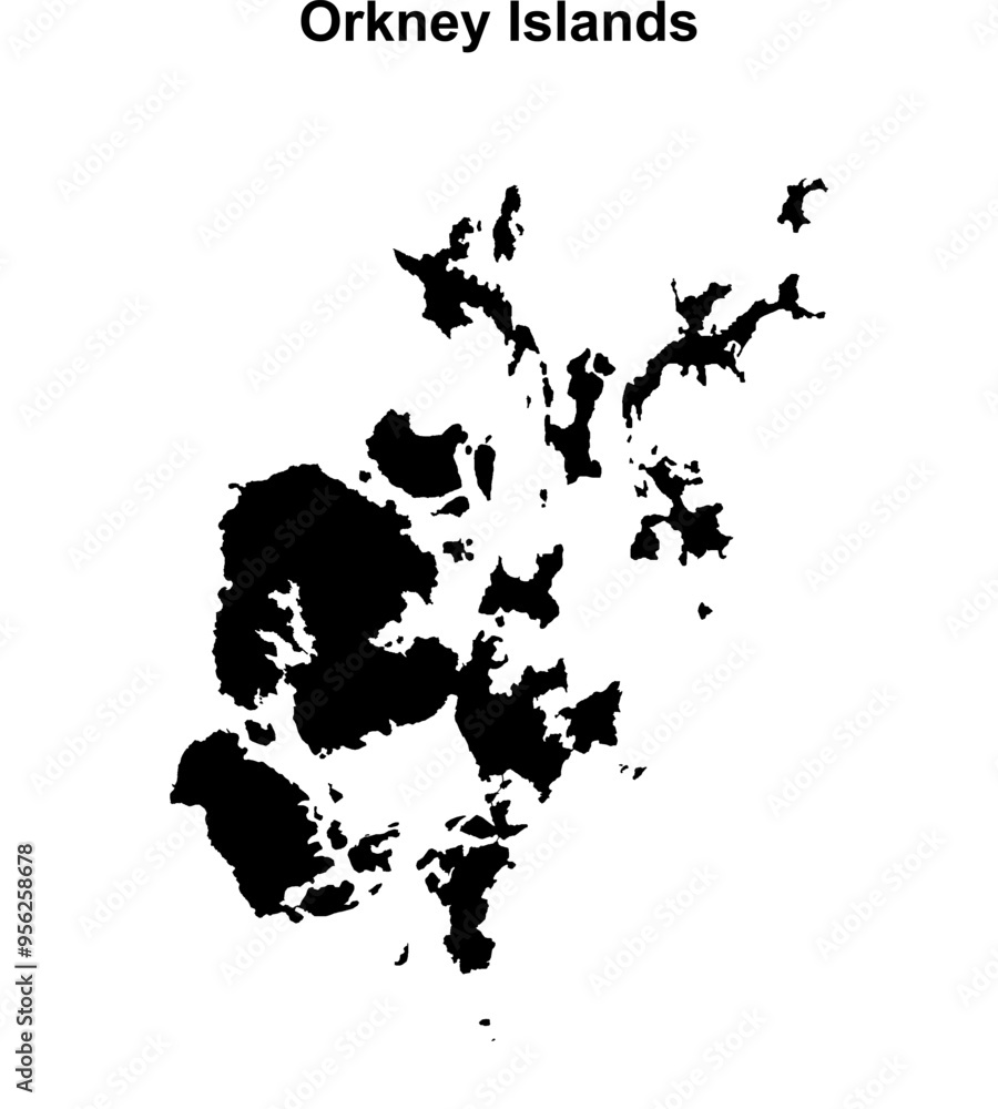 Orkney Islands blank outline map Orkney Islands blank outline map