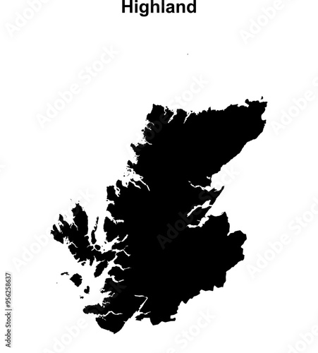 Highland blank outline map