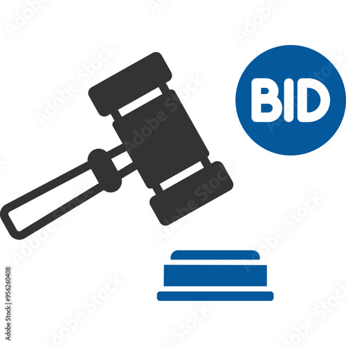 Auction vector icon in isolated background 