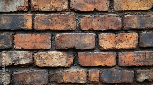 Rustic Brick Wall Texture: A close-up of timeworn bricks, showcasing a range of colors and textures for a vintage architectural backdrop. 