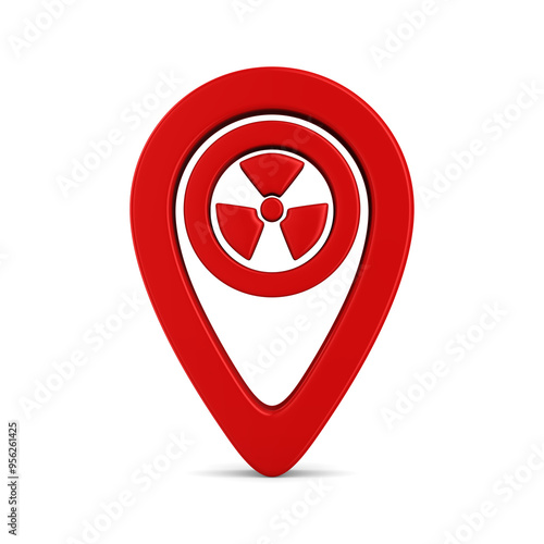 Red pointer marker on white...