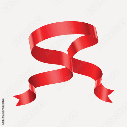red ribbon banner illustration vector