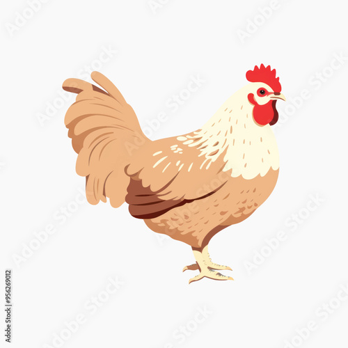 Illustrated chicken farm animal