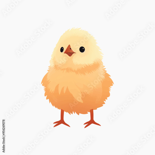 Cute fluffy yellow baby chick