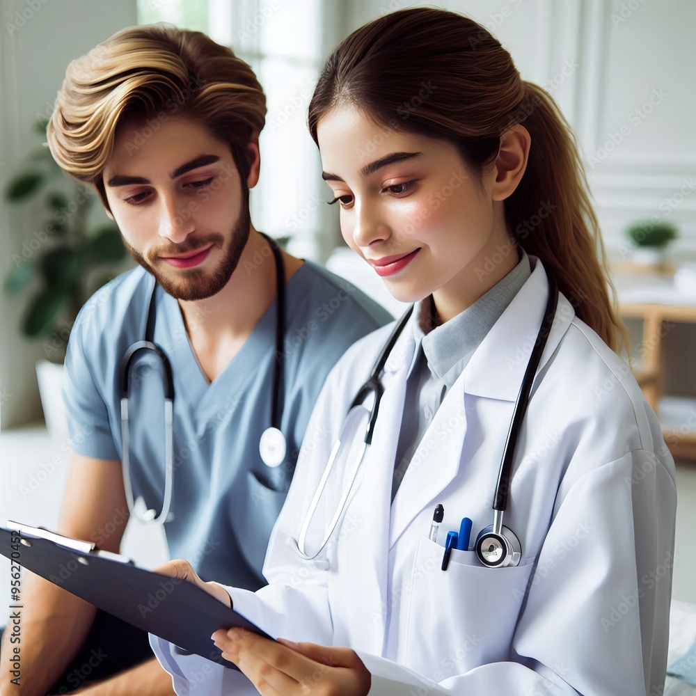 87 A compassionate student nurse practitioner in a white coat lo 87 A compassionate student nurse practitioner in a white coat lo