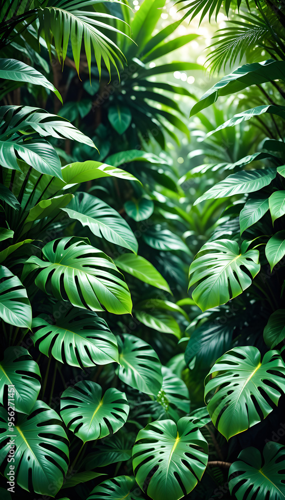 Lush Green Tropical Leaves. Lush Green Tropical Leaves.