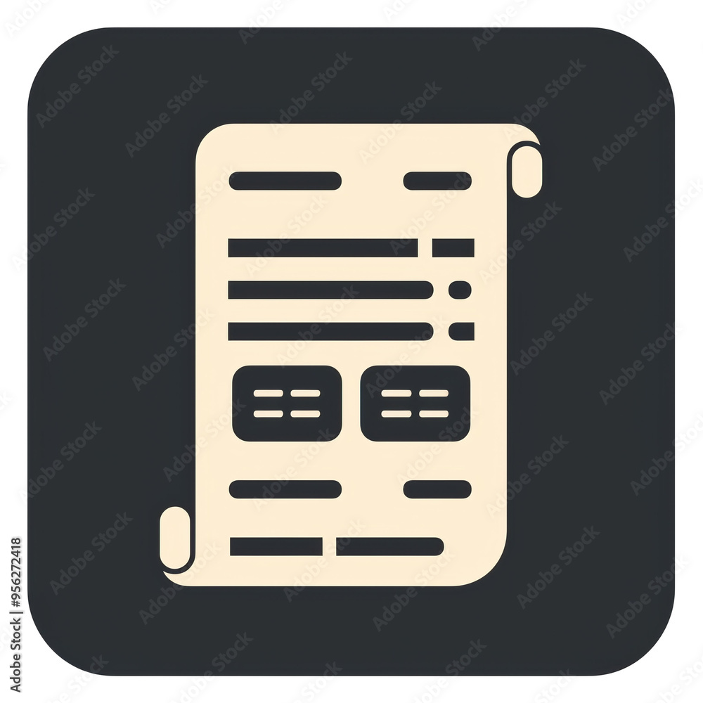 Receipt Glyph Icon Isolated on Transparent or White Background, PNG Receipt Glyph Icon Isolated on Transparent or White Background, PNG