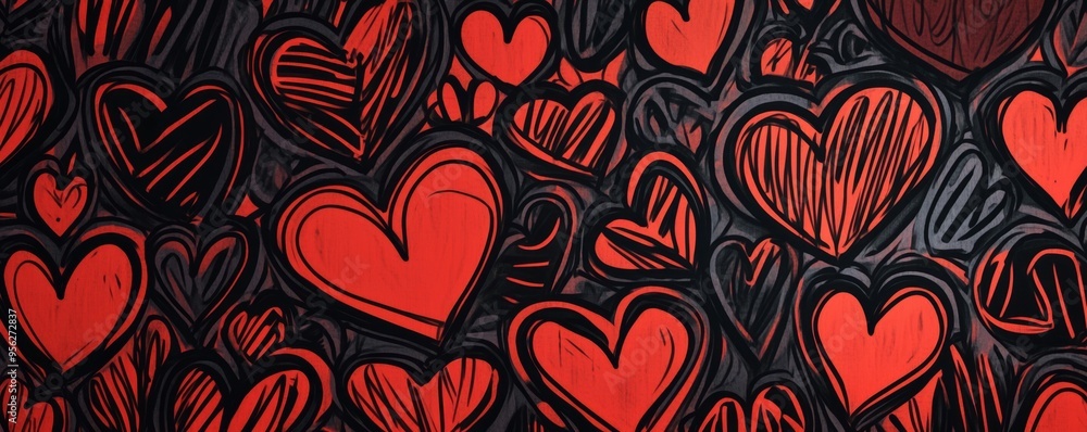 Fototapeta premium Expressive Doodle Drawing with Vibrant Colors and Playful Design Elements