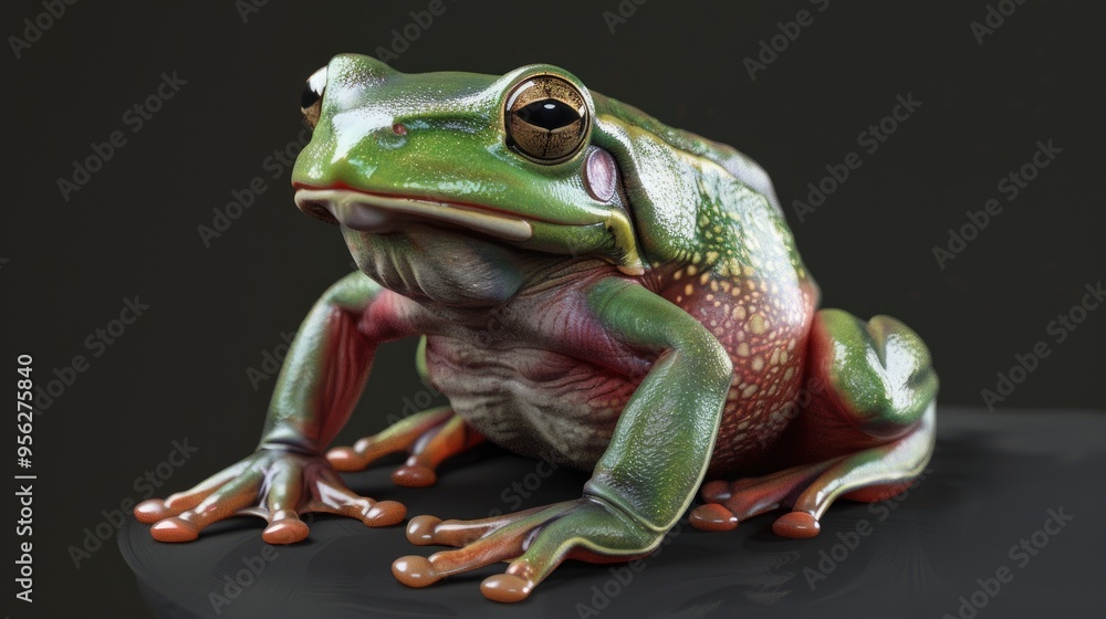 Fototapeta premium Moltrecht s Green Tree Frog Rhacophorus moltrechti