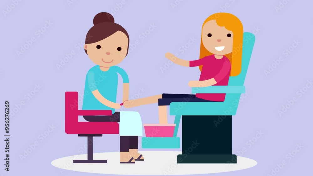 The Master Does A Pedicure, Treats His Client S Toenails 2D Cartoon Animation The Master Does A Pedicure, Treats His Client S Toenails 2D Cartoon Animation