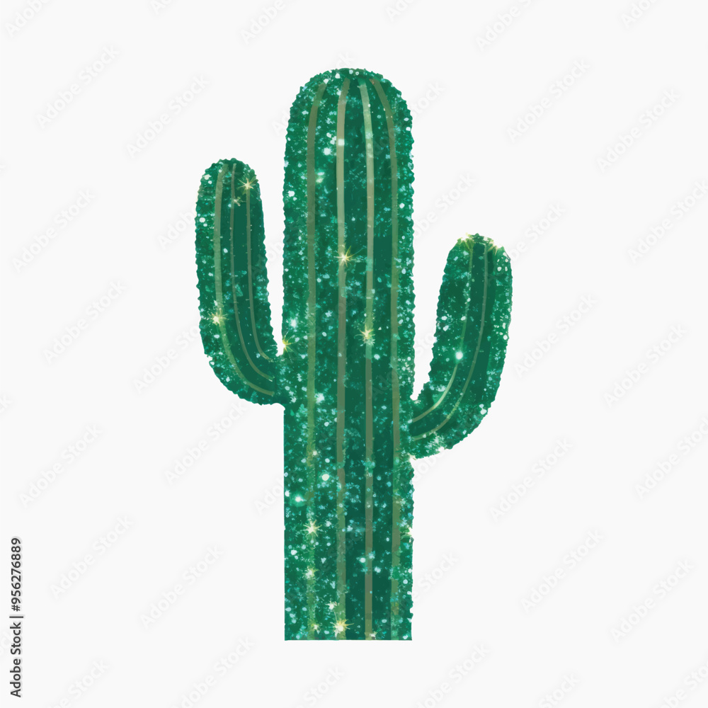 Sparkling green cactus illustration Sparkling green cactus illustration