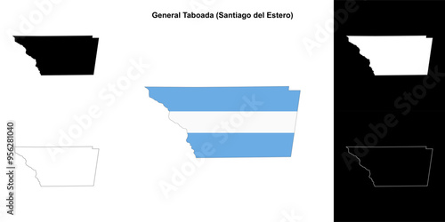 General Taboada department (Santiago del Estero) outline map set photo