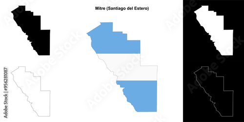 Mitre department (Santiago del Estero) outline map set