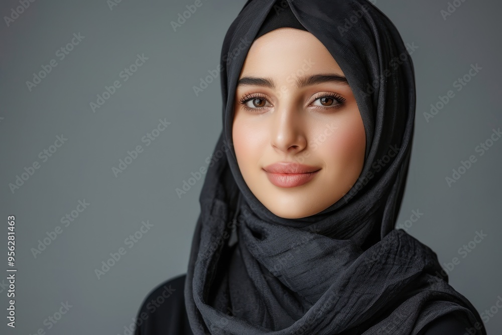 Close-up Portrait of a Woman Wearing a Black Hijab Close-up Portrait of a Woman Wearing a Black Hijab