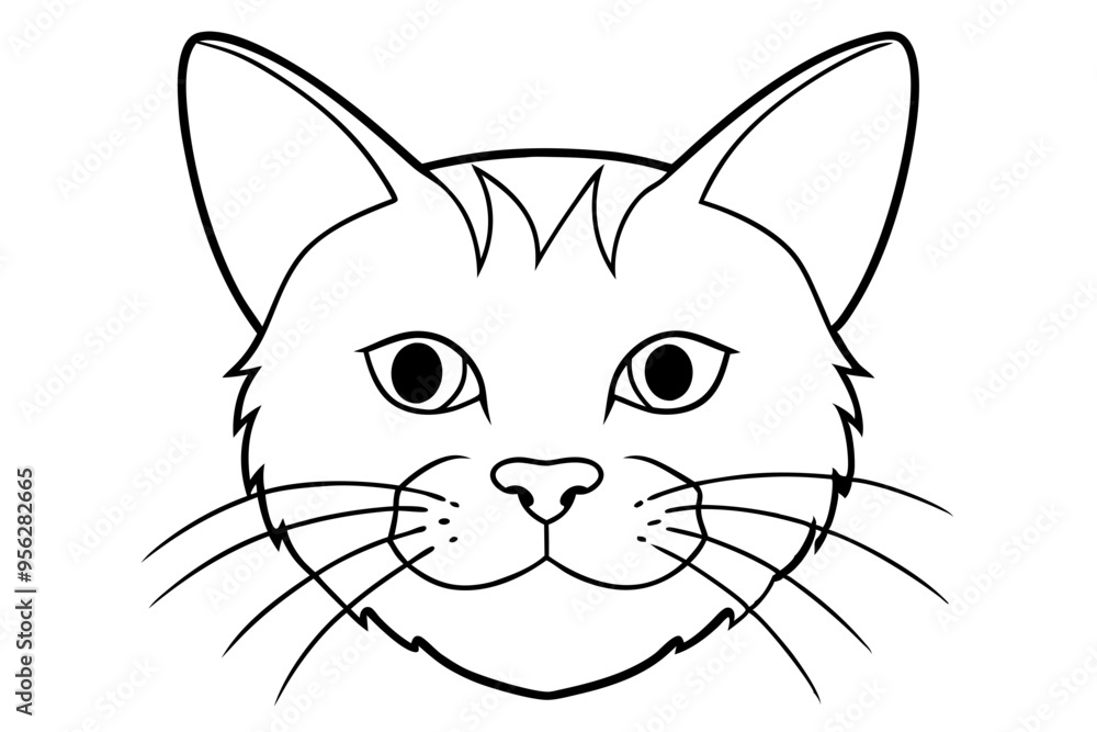 Line art of Cat head vector design
Line art of Cat head vector design