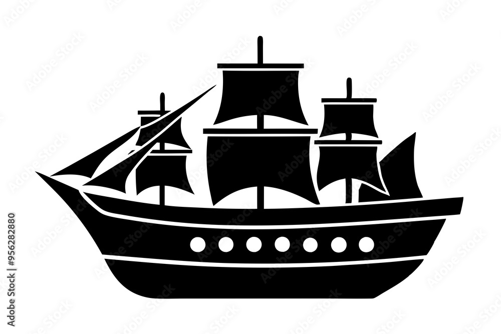 Silhouette of a ship vector illustration
Silhouette of a ship vector illustration