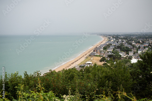 Bay of Mont Saint-Michel from a cliff in gray weather