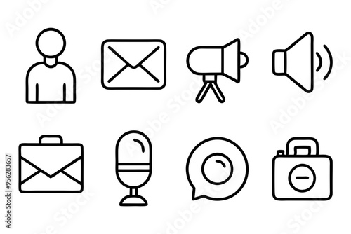 Communication Icons Set. Vector illustration 