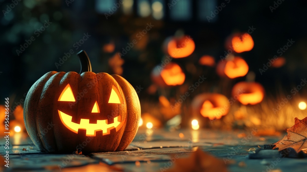 Fototapeta premium Highlight Halloween's 31st day, leaving room for your design.