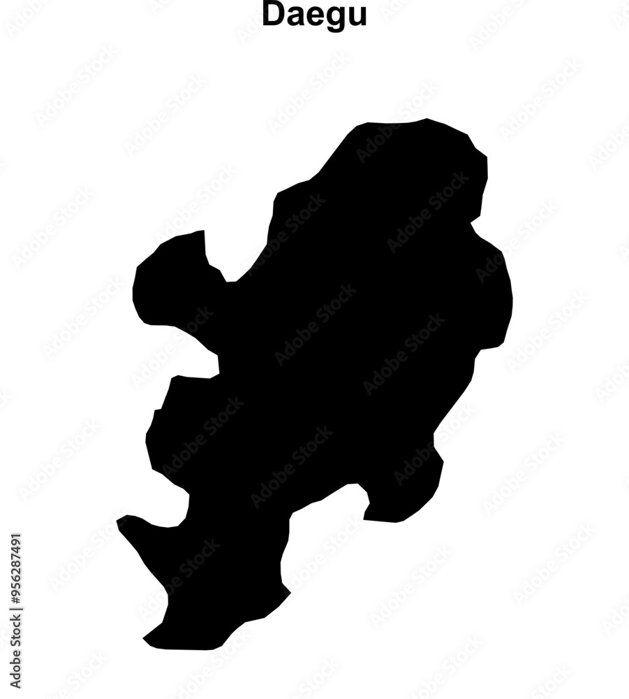 Daegu province blank outline map Daegu province blank outline map