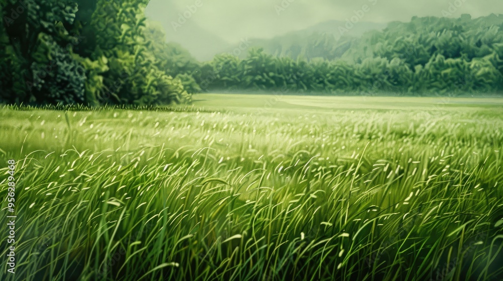 Lush green paper texture a verdant field in miniature invites a moment of peaceful contemplation