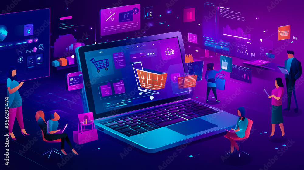 Affiliate Marketing Strategy Visualized in Online Business Model with Merchants, Affiliates, and Customers Interacting Digitally to Generate Revenue and Earn Rewards Through Referrals Affiliate Marketing Strategy Visualized in Online Business Model with Merchants, Affiliates, and Customers Interacting Digitally to Generate Revenue and Earn Rewards Through Referrals