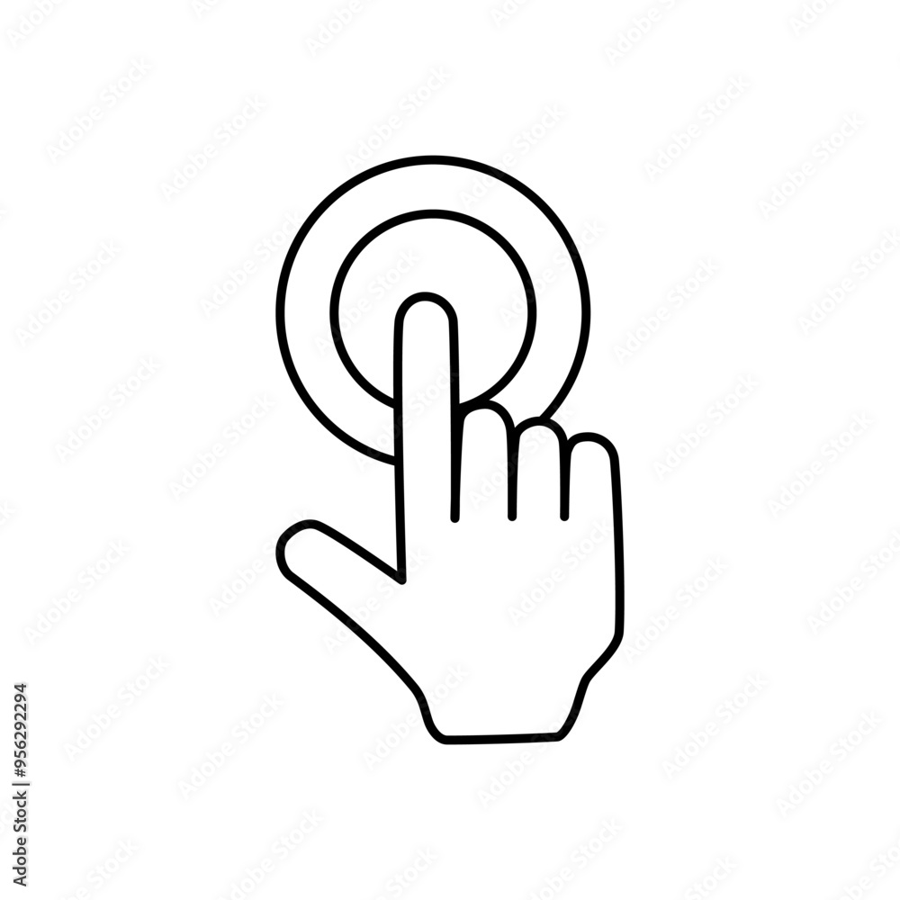Hand click icon on white background. Hand click icon on white background.