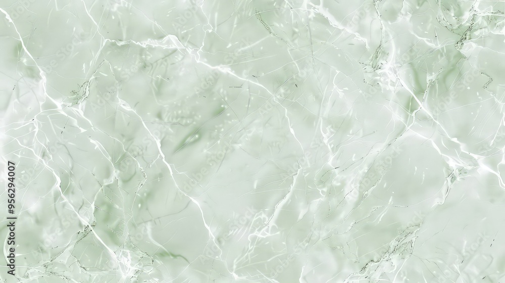 Fototapeta premium A realistic seamless pattern of light green marble with soft white veining, perfect for creating a calm and soothing backdrop.