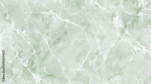 A realistic seamless pattern of light green marble with soft white veining, perfect for creating a calm and soothing backdrop.