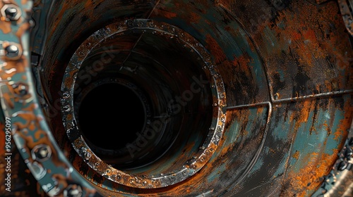 black hole dark hole in a rusty barrel photo