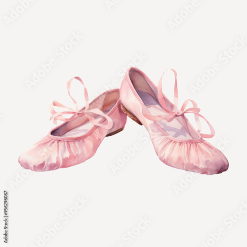 Pink ballet shoes illustration