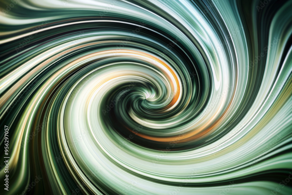 Fototapeta premium Green and Beige Swirling Vortex with Nature-Inspired Colors and Dynamic Flow