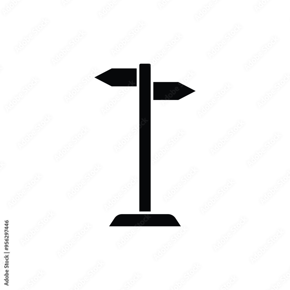 Signpost black and white flat vector icon design. Signpost symbol design and glyph Signpost black and white flat vector icon design. Signpost symbol design and glyph