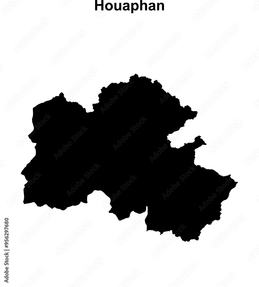 Obraz premium Houaphan province blank outline map