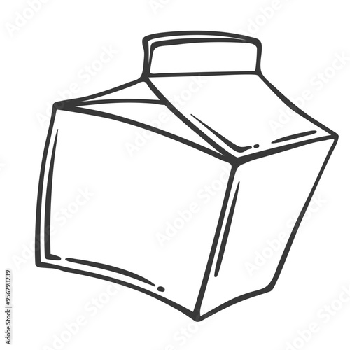 Carton box for juice or milk line icon.